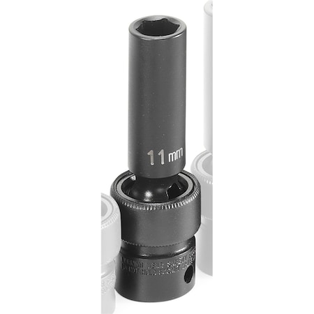 Grey Pneumatic Soc 11Mm 3/8D Imp Univ 6Pt Dp Blk 1011UMD